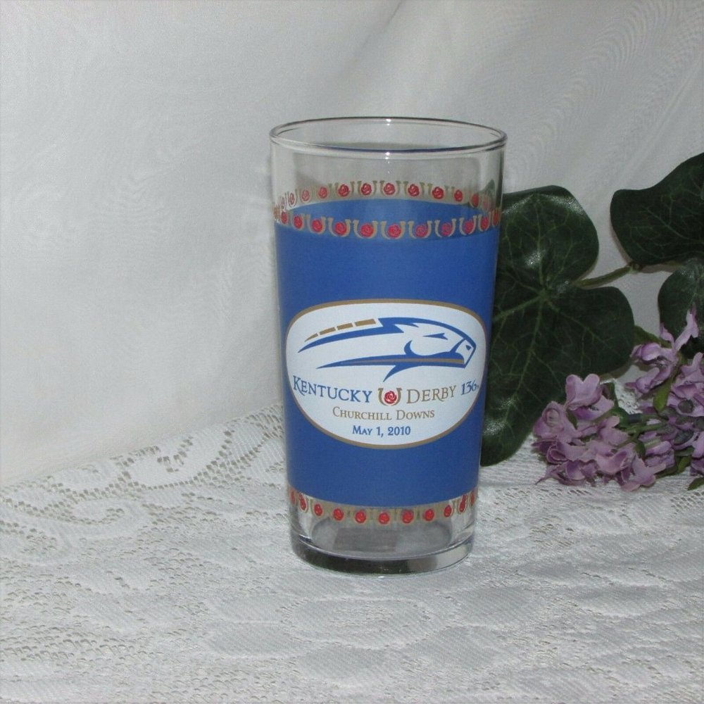 Kentucky Derby Beverage Glass Churchill Downs 2010 Winners Horse Racing